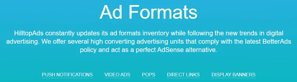 HilltopAds Ads Format